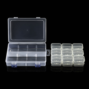 Transparent Plastic Storage <b>Box</b> 18-Compartment 5.5cm Square Jewelry Parts Organizer With Lid For Beads Fishing <b>Gear</b> - Product Image 2
