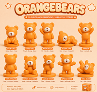 Figurine de bureau personnalisable en PVC, ours sans visage orange, inspirée d'Animal Crossing, boîte mystère, 5 cm, jouet décoratif, cadeau mignon