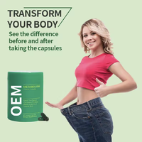 Capsules de vitamines végétaliennes OEM pour le métabolisme, extrait de thé vert et de graines de cumin noir, supplément antioxydant pour le bien-être féminin, étiquette personnalisée