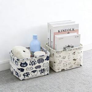 Panier de rangement en tissu GREENSIDE, pliable, robuste, épaissi, mignon, pour dortoir, papeterie, cosmétiques, <span class=keywords><strong>Hello</strong></span> - Product Image 1