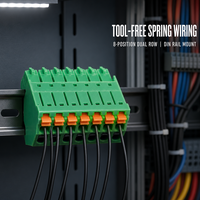 Barrette de bornes à ressort double rangée 8 positions pour rail DIN, connecteur de câblage modulaire enfichable pour boîtier de distribution