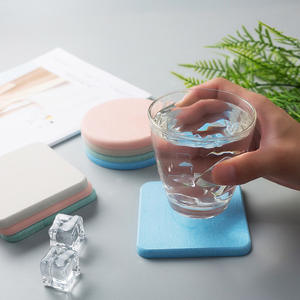 Posavasos de Tierra de Diatomeas Cuadrados de Color Sólido, Resistentes al Calor, Absorbentes, Duraderos, Promocionales, en Blanco, Azul, Verde y Rosa - Product Image 1