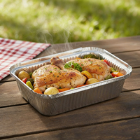 Plateau de cuisson rectangulaire professionnel en aluminium jetable pour barbecue et emballage alimentaire