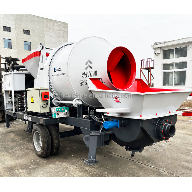 0utput 40M3/h Concrete Mixer Pump Portable diesel Concrete Trailer and Mixer Pump Mini Concrete Mixer with Pump
