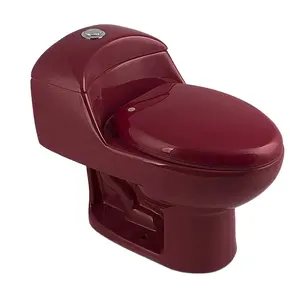 Medyag Cheap Ceramic Inodoro Sifonico de una pieza Red color Dual Flush One Piece Toilet Bowl