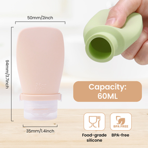 Custom Logo 90ml Silicone <b>Travel</b> <b>Bottles</b> Leak Proof Refillable Shampoo Lotion Containers TSA Approved OEM ODM - Product Image 6