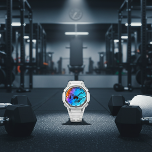 Reloj de Cuarzo de Moda Unisex, Caja de Silicona, Correa de Acero Inoxidable Acrílico, Fecha Automática, Resistente al Agua 10m, GA2100 GA2100AP GM2100 - Product Image 1