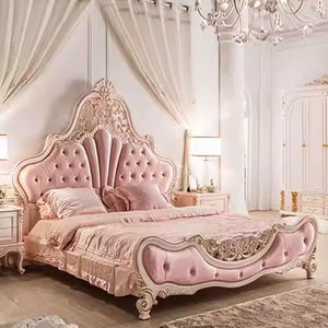 <span class=keywords><strong>Lit</strong></span> double <span class=keywords><strong>de</strong></span> luxe léger en chêne massif européen, avec revêtement en velours, sculpté doré, rose princesse, pour chambre principale <span class=keywords><strong>et</strong></span> <span class=keywords><strong>lit</strong></span> <span class=keywords><strong>de</strong></span> mariage - Product Image 2