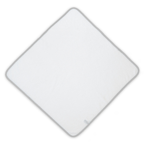 JOLIE MOME Gris telo da bagno bambino con cappuccio + guanti 75x75 quadrati ricamati in pile di corallo per la cura dei bambini - Product Image 2