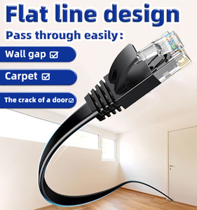 Factory Direct Custom 32AWG Cat6 Flat <b>Ethernet</b> <b>Cable</b> 100% Pure Copper UTP Gigabit RJ45 Patch Cord Bulk LAN <b>Cable</b> - Product Image 5
