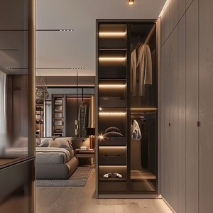 BALOM High End Glass Door Modern Bedroom Closet Aluminum Frame Soft Close Custom Color Size OEM Wholesale - Product Image 2