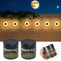 Décoration murale paysagère décorative extérieure à LED solaire transfrontalière, motif Mandala en fer forgé, étanche, pour cour, villa et jardin, pour créer une ambiance.