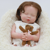 Vente flash : poupée bébé réaliste en silicone de 18 pouces, corps entier, peau de bébé réelle, poupée fille endormie, poupée reborn pour tout-petits