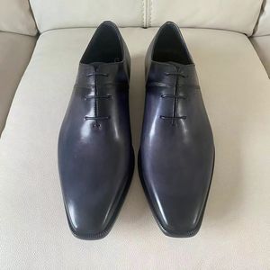 Chaussures Oxford officielles de <span class=keywords><strong>luxe</strong></span> pour hommes grande taille, grandes marques, cuir de vache <span class=keywords><strong>italien</strong></span> véritable, fabricants de chaussures habillées pour hommes - Product Image 4