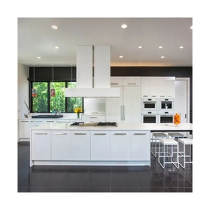 Entrepôts américains Ensemble d'armoires de cuisine modernes modulaires en <span class=keywords><strong>MDF</strong></span> laqué prêt à assembler avec comptoir en résine pour cave à vin et salle à manger - Product Image 5