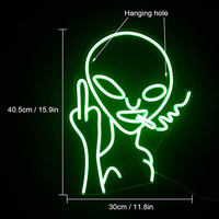 Enseigne au néon LED Alien Bar, lumière verte Alien pour la décoration murale de la maison, du bureau, du magasin, de la salle de jeux, alimentée par USB, décoration au néon