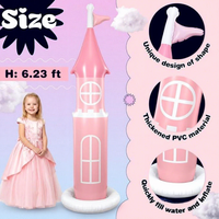 Château Gonflable Princesse Personnalisé en PVC, Vente en Gros Direct Usine, 190cm, Décoration de Fête d'Anniversaire pour Enfants, Accessoire Photo, Cour