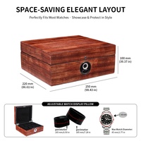 Boîte de rangement pour montres MINEESI en MDF de haute qualité, motif fleur de poirier, doublure en daim, résistante à l'eau, matériaux recyclés, étuis à montres S8