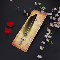 Plume à écrire vintage en cuivre avec plume d'oie, idéale pour la calligraphie, comme cadeau d'anniversaire