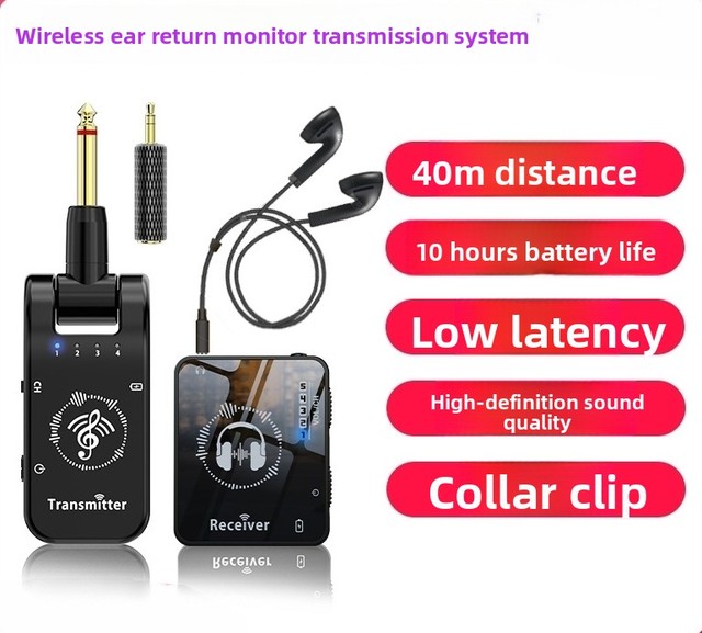 2.4GHz Wireless in Ear Monitor System for Clear Sound Mono/Stereo 5 Hour Battery Ideal for Studio Live Performance Bands