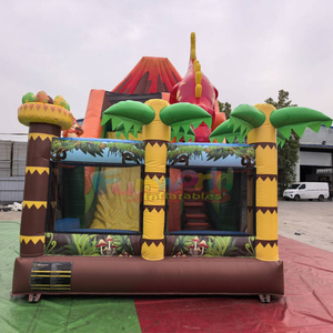 Castillo inflable gigante de doble carril para exteriores, tobogán inflable comercial con diseño de dinosaurio para niños - Product Image 6