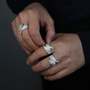 Новая мода цепи из нержавеющей стали полный кубического циркония молний кулон свивки цепи в стиле «хип-хоп» ожерелье для мужчин ювелирные изделия - Product Image 5