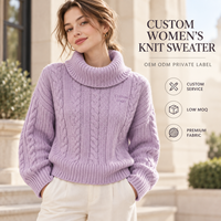 Pull en tricot torsadé à col châle personnalisé pour femme, à manches longues, avec logo en relief, pour l'automne et l'hiver