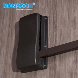 Support de tringle à vêtements relevable à fermeture douce pour armoire de chambre, avec double amortisseur pour rangement de placard - Product Image 5