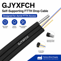 Stok Tersedia GJYXFCH Kabel Drop Outdoor Self-Supporting 2 Core SM G657A2 PE Kabel Serat Optik dengan Steel Messenger Express