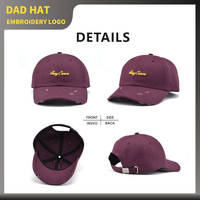 Gorra de Béisbol Personalizada de Alta Calidad con Logotipo Bordado, Gorras Deportivas Vintage Desgastadas, Gorras de Béisbol con Efecto Desgastado