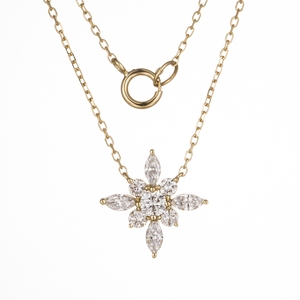 Collier de luxe en or jaune massif 18 carats avec diamant rond brillant de 0,53 ct cultivé en laboratoire |   Pendentif en diamant de laboratoire CVD taille brillant rond - Product Image 1