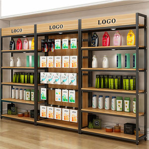 Negozio al dettaglio legno rack vetrina scaffale da esposizione in metallo scaffalatura gondola espositore rack per negozio appendiabiti - Product Image 2