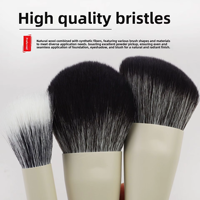 Lot de 10 mini-pinceaux de maquillage beiges, synthétiques et poils de chèvre, portables, pour poudre et contour du nez, brosses cosmétiques de voyage, vente en gros