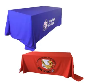 Couverture de Table en Spandex, rectangulaire et personnalisée, extensible, solide, pour événements de fête, vente en gros, 6 pieds, pièces