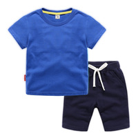 Kinderkleidung Großhandel 2-8 Jahre Kinderbekleidung 2-teiliges Set 100% Baumwolle Kinder Freizeit Sport T-Shirt Shorts Sommer Jungen Bekleidungssets