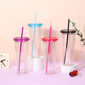 Vaso tipo globo de nieve de 25oz 750ml transparente, preperforado con pajita, para hacer un globo de nieve DIY. - Product Image 1