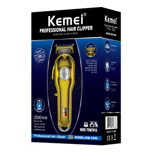 Cortadora de Pelo Recargable Golden KM1986, Cabezal de Corte Ajustable de Acero al Carbono, Cuerpo Metálico, Afeitadora Eléctrica - Product Image 4