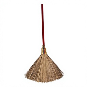 Brosse en fibres naturelles de coco avec manche en bambou, durable, écologique, classique, à poils effilés, moyenne, pour la maison et l'extérieur - Product Image 1