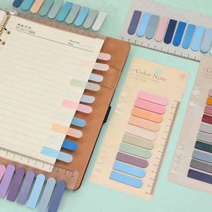 H&Q Morandi Color PET Index Paste Writable Custom Book <b>Label</b> Students Tear-Notepad Self-Adhesive Transparent Tabs School Memo - Product Image 3