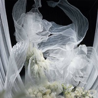 YOPIN-2878 Pétales géants en organza pour décoration de scène de mariage, fleurs en gaze faites à la main