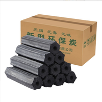 Briquettes de charbon de bois hexagonales en sciure de bois dur, fabriquées à la machine, haute densité 7000-8000 Kcal/kg, faible teneur en cendres 3,0-5,0%, pour barbecue