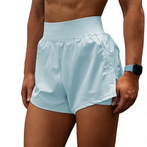 Pantalones Cortos Deportivos Personalizados para Mujer, Ligeros, con Cintura Elástica, Abertura Lateral, 2 en 1, para Entrenamiento, Running y Gimnasio - Product Image 3