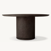Table ronde en chêne de luxe moderne en bois massif pour banquet Mobilier de restaurant fait main Villa Hôtel Vente directe d'usine