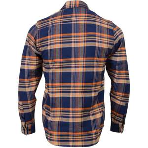 2025 cuir MNG11700 chemise en flanelle de coton robuste à manches longues bleu/orange 10.5 oz pour homme - Product Image 2