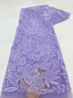 NI.AI Neues Design Applikation Blätter Stickerei Pailletten Spitze Perlen Stoff Perlenbesetzter Netzstoff Perlenspitze mit Blumenapplikation