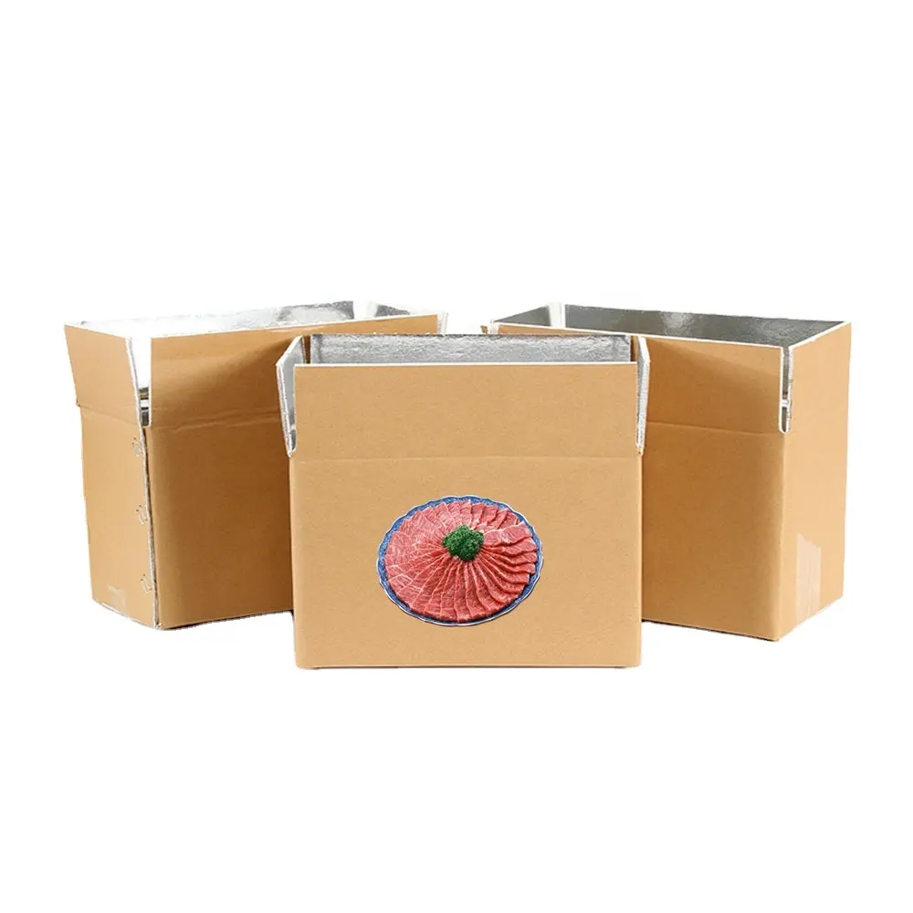Kraft kağıt ile özel Logo termal yalıtımlı karton kutu sebze meyve soğutmalı yalıtımlı ulaşım kutusu