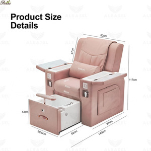 Sillón de Masaje Moderno y Personalizado Todo en Uno para Pedicura y Manicura, Color Rosa, con Bañera Deslizante para Pies - Product Image 6