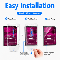 Protection d'écran pour iPhone DUO, installation facile, kit de suppression automatique de la poussière, verre trempé