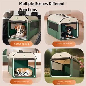 Jaula Móvil para Perros y Gatos para Animales Pequeños, Transportín Plegable de Plástico y Metal, Universal para Todas las Estaciones - Product Image 2
