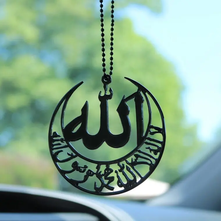 Groothandel Hete Verkoop Islamitische Auto Opknoping Mousseline Metalen Kunst Auto Decoratie Voor Ramadan Geschenk Islamitische Auto Opknoping Stalen Ornament